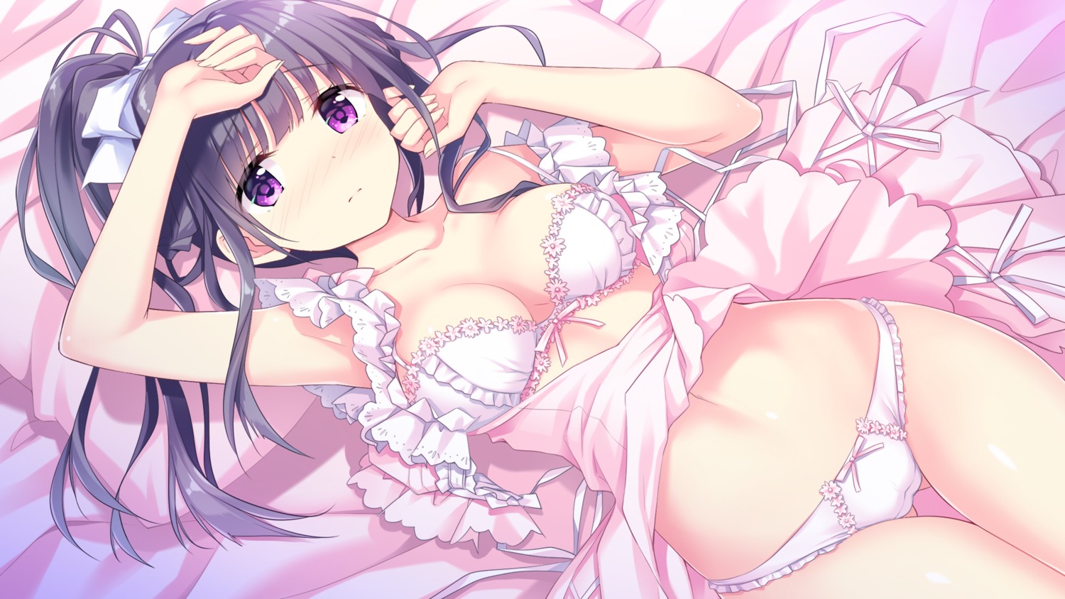 bra cameltoe dress einstein_yori_ai_wo_komete game_cg glovety kimishima_ao open_shirt pantsu sakashita_iina skirt_lift