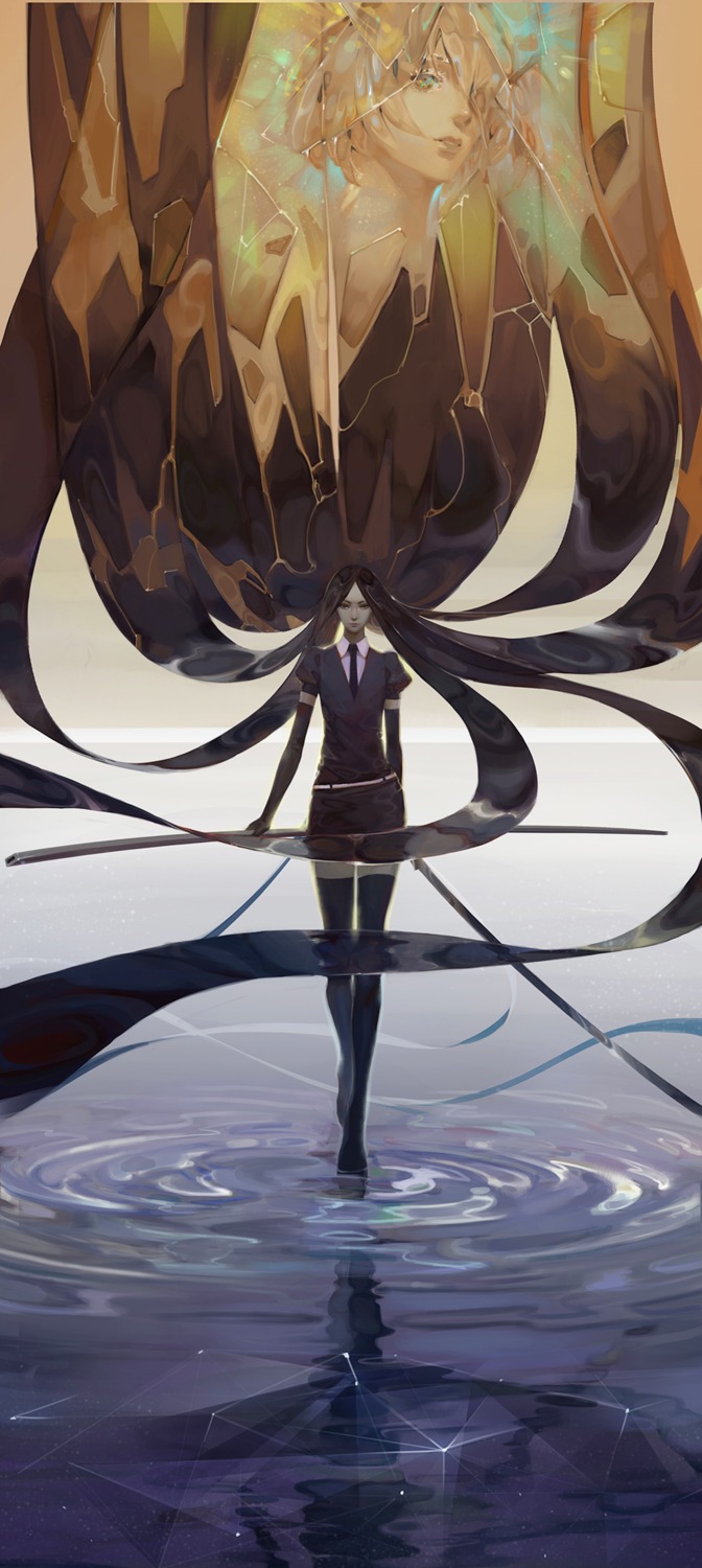 boltz_(houseki_no_kuni) diamond_(houseki_no_kuni) houseki_no_kuni sword thighhighs vnug7855