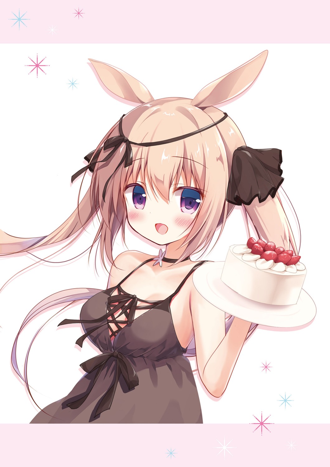 animal_ears canvas+garden cleavage dress miyasaka_nako no_bra summer_dress uro_(canvas+garden)