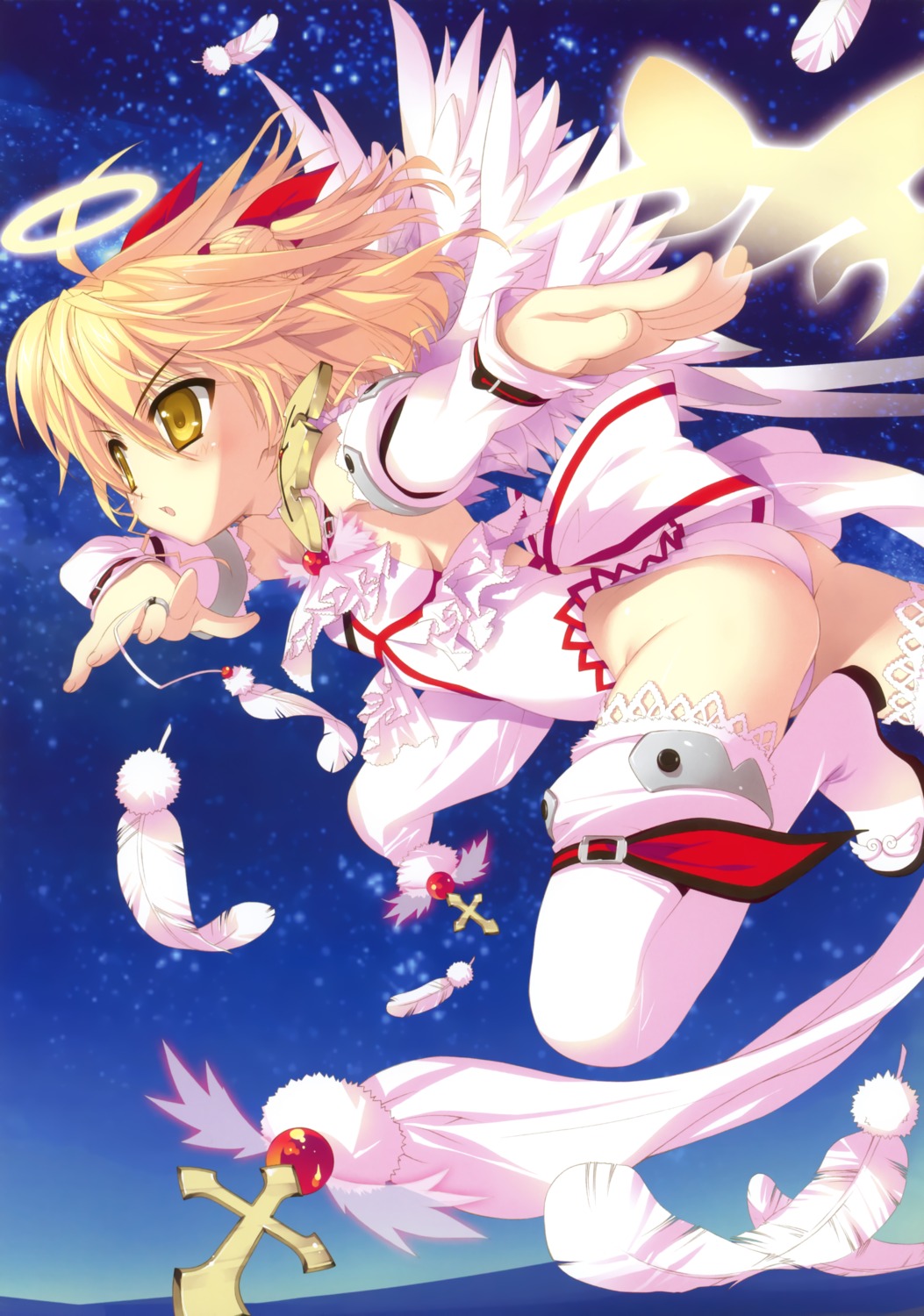 angel aquarian_age fujima_takuya thighhighs wings