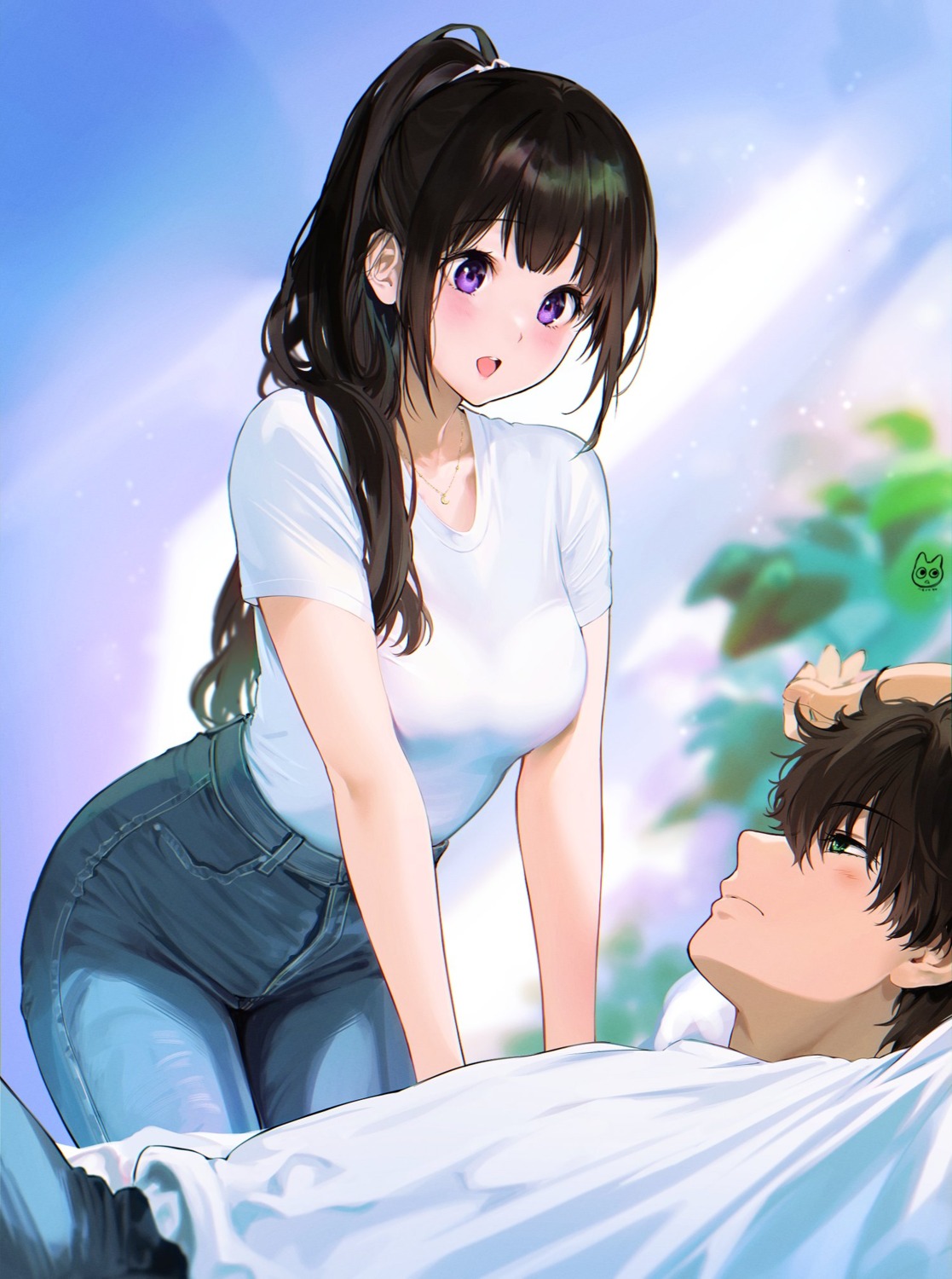 chitanda_eru hyouka mery_(yangmalgage) oreki_houtarou