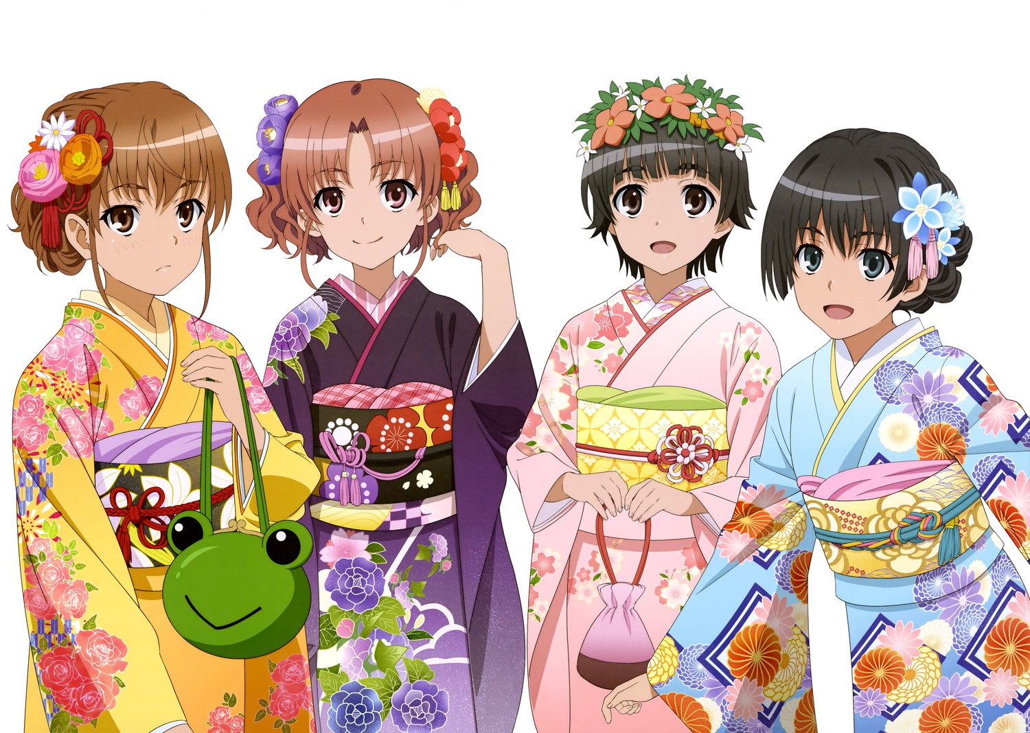 kimono misaka_mikoto saten_ruiko shirai_kuroko to_aru_kagaku_no_railgun to_aru_majutsu_no_index uiharu_kazari yoshida_yuuko