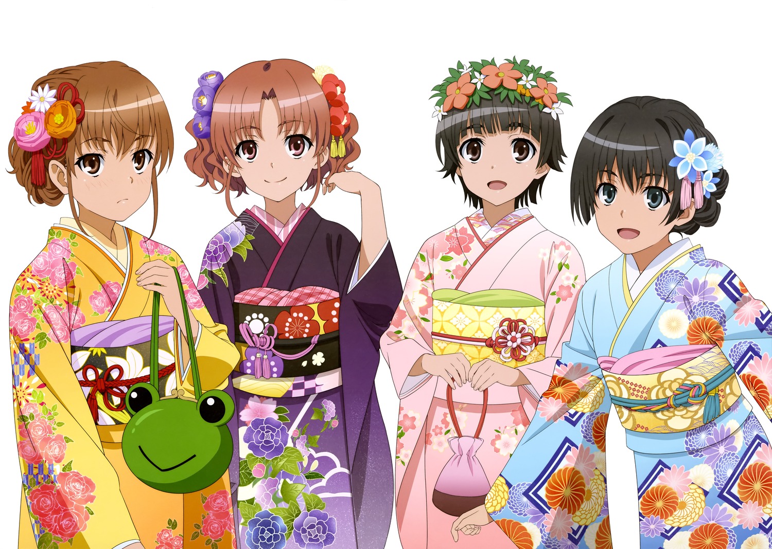 kimono misaka_mikoto saten_ruiko shirai_kuroko toaru_kagaku_no_railgun toaru_majutsu_no_index uiharu_kazari yoshida_yuuko