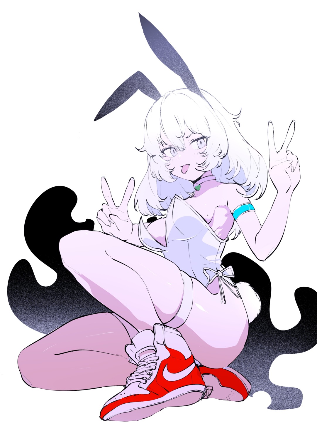 animal_ears bunny_ears bunny_girl ddari garter no_bra tail