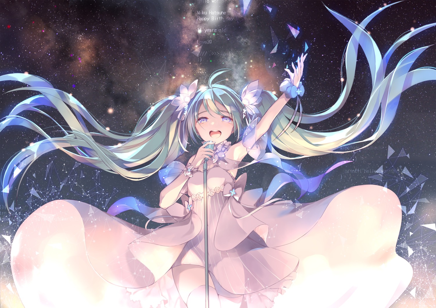 dress gin_(oyoyo) hatsune_miku thighhighs vocaloid