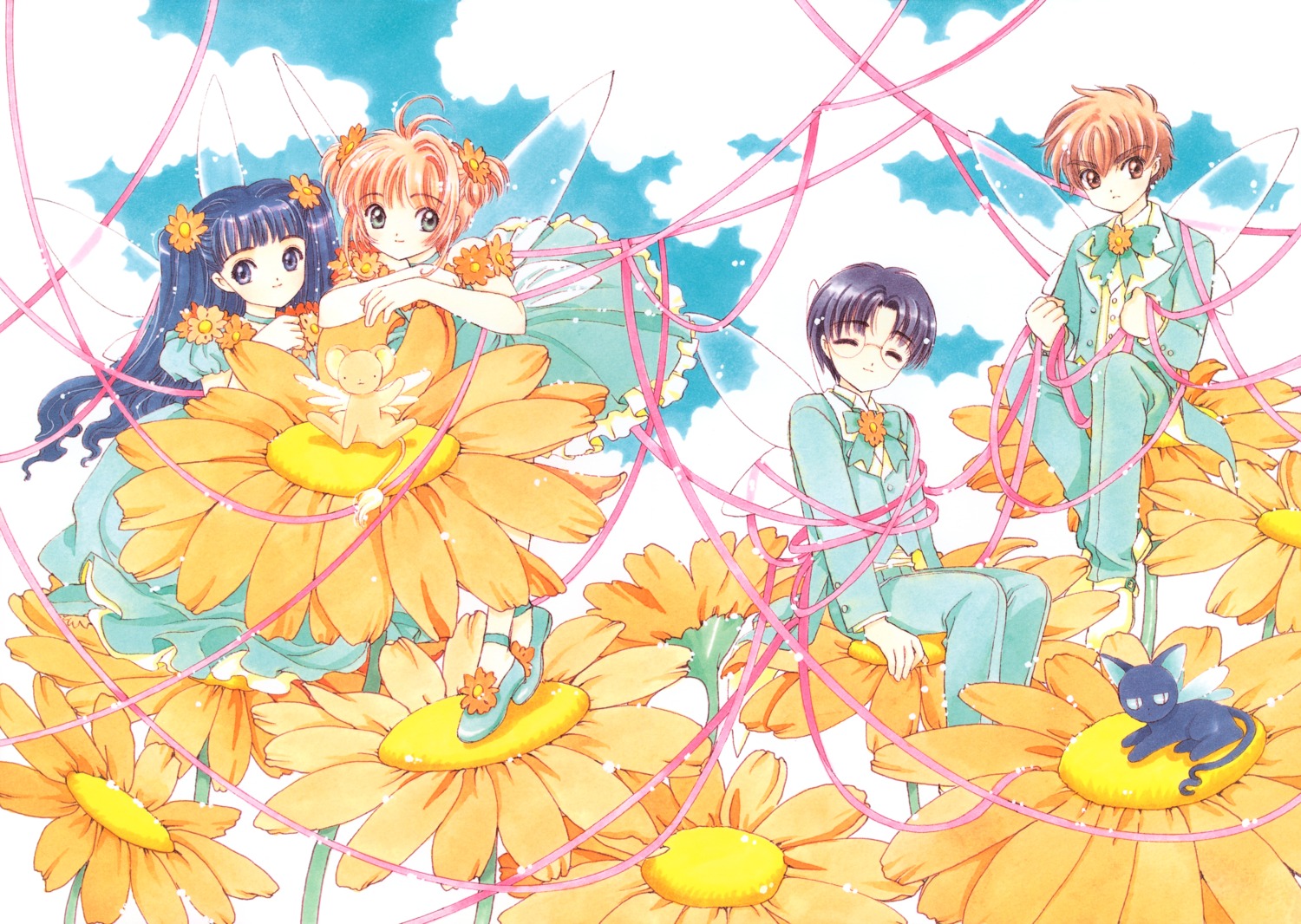 card_captor_sakura clamp daidouji_tomoyo hiiragizawa_eriol kerberos kinomoto_sakura li_syaoran possible_duplicate spinel_sun