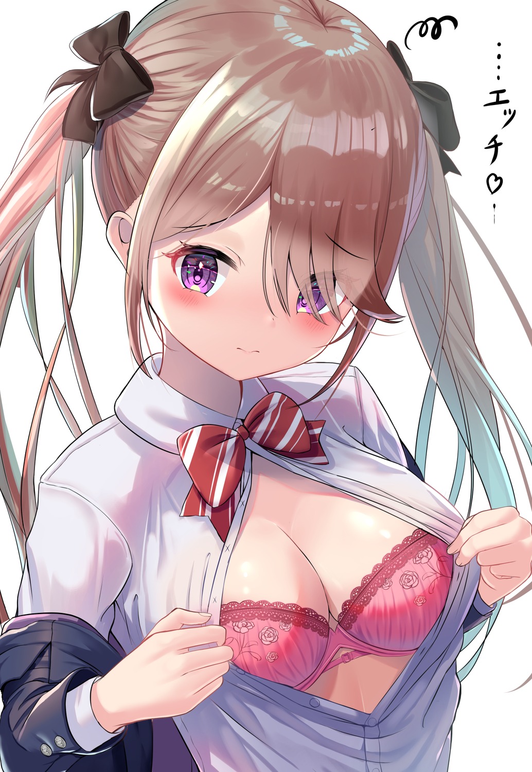 bra cleavage open_shirt see_through seifuku undressing wanderlucia