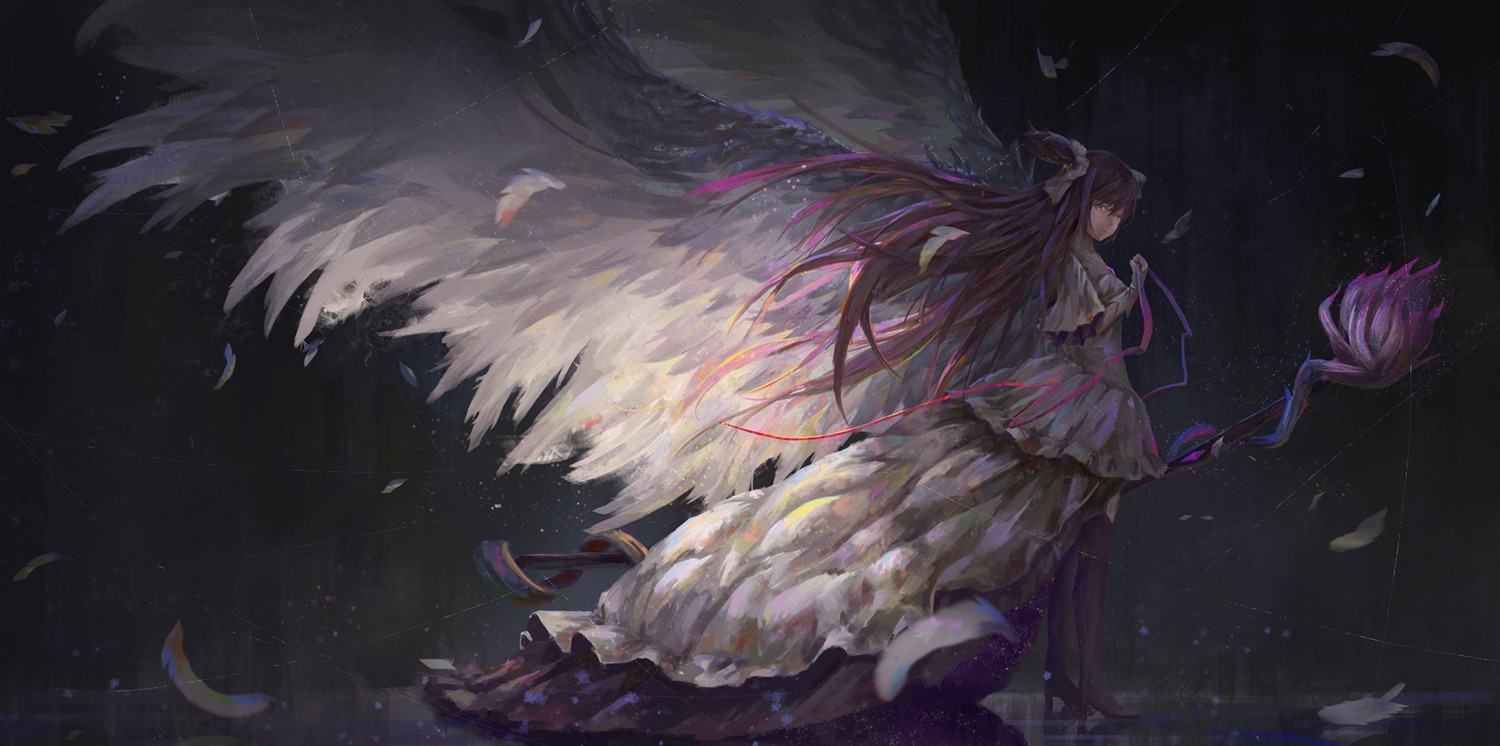 dress heels kaname_madoka puella_magi_madoka_magica thighhighs tianya_beiming ultimate_madoka wings