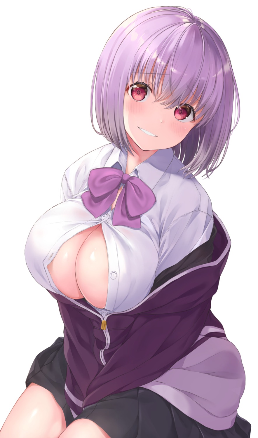 no_bra open_shirt seifuku senagawa_roro shinjou_akane ssss.gridman