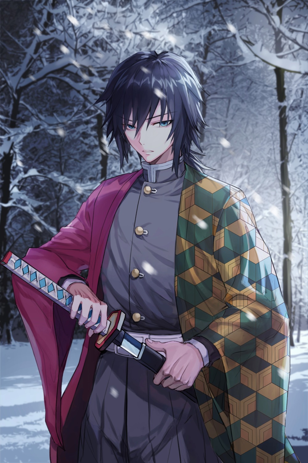 cha_hou kimetsu_no_yaiba male sword tomioka_giyuu uniform