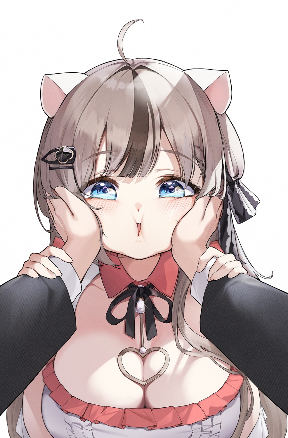 animal_ears cleavage kokko_(kokko3045) nekomimi no_bra