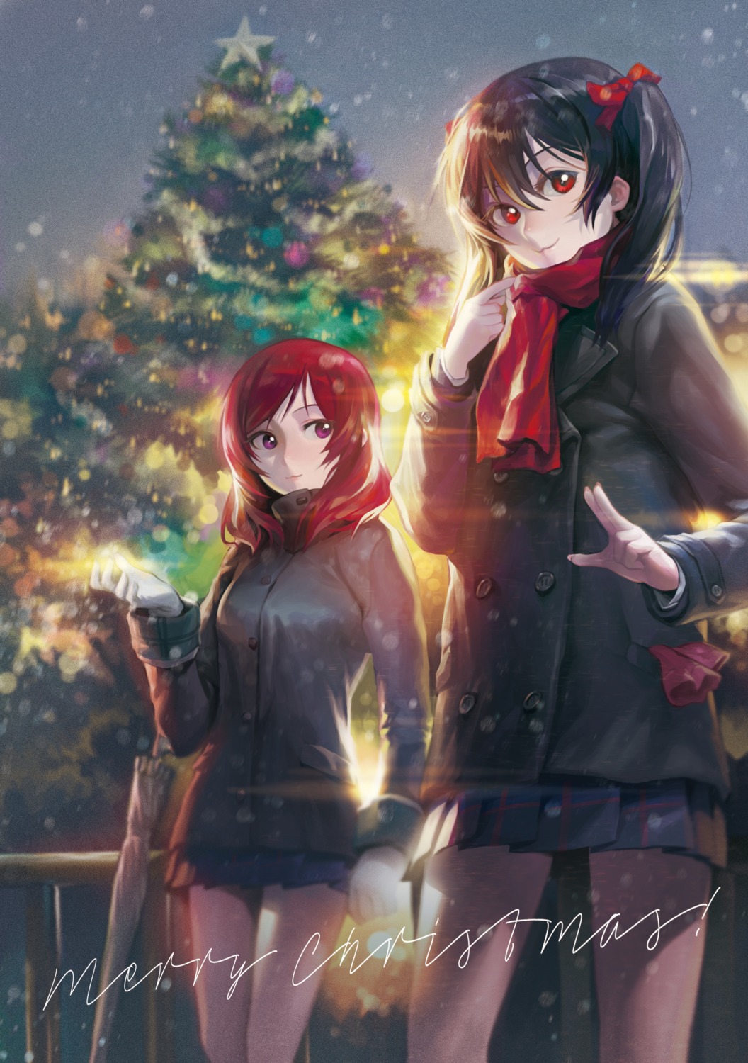 christmas love_live! mossi nishikino_maki seifuku yazawa_nico