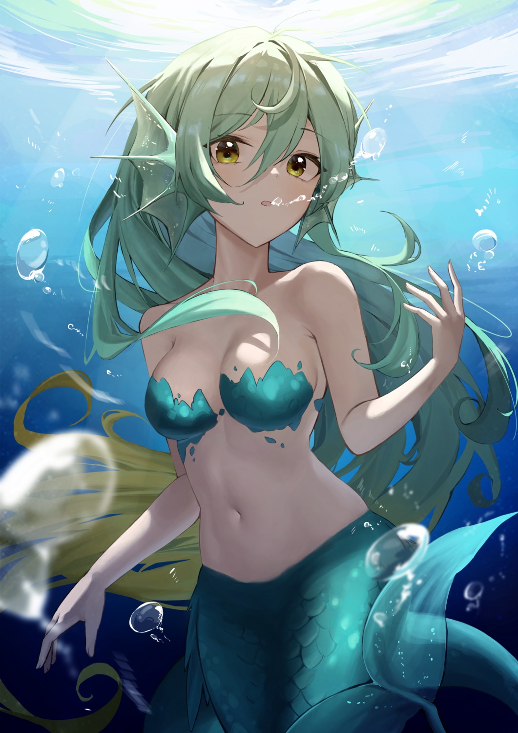 mansu_(user_pnmp4287) mermaid monster_girl naked tail