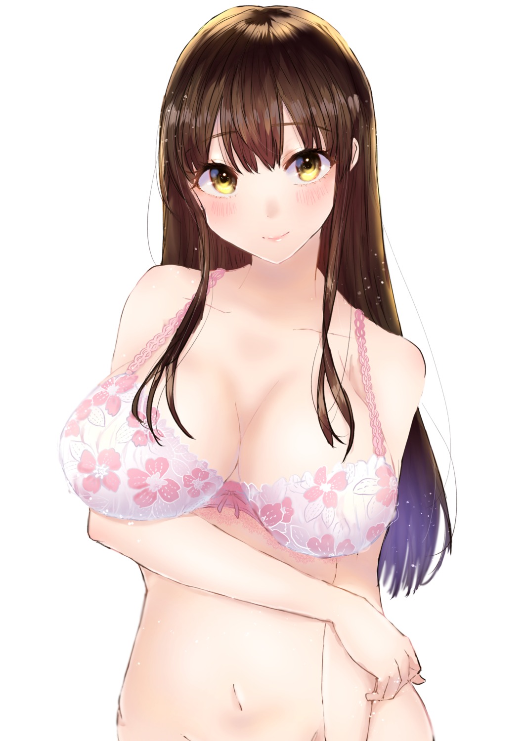 akagi_(kancolle) bottomless bra breast_hold kantai_collection mochiko_(mocchikkoo)