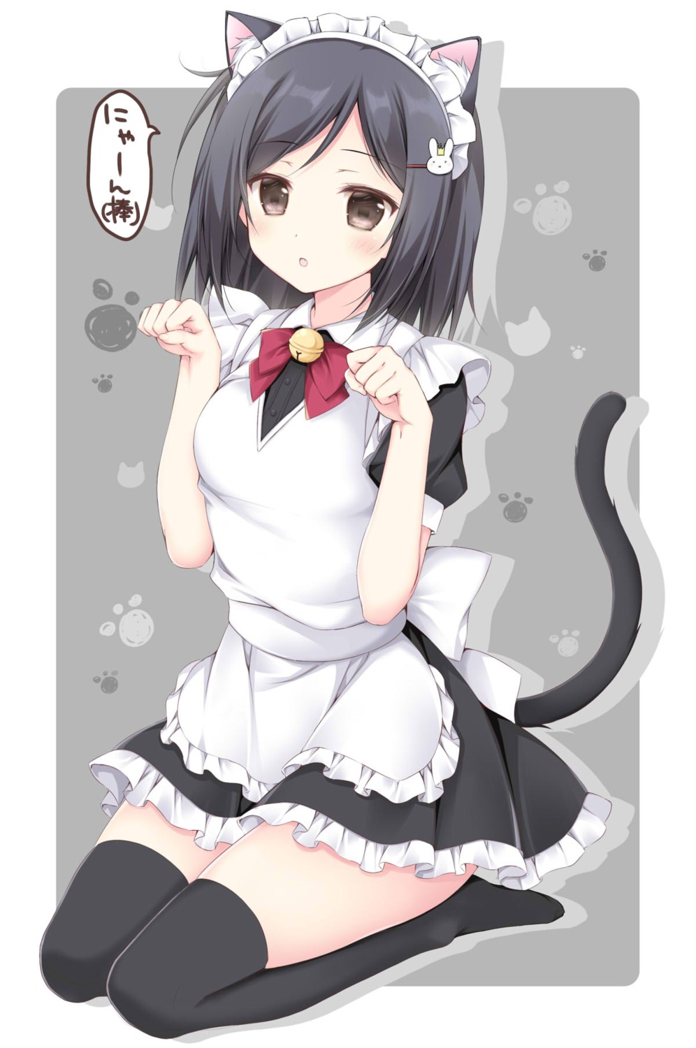 animal_ears korie_riko maid nekomimi tail thighhighs