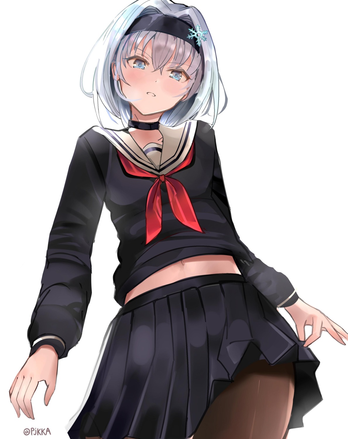 pantyhose pjkka ryuuou_no_oshigoto! seifuku skirt_lift sora_ginko