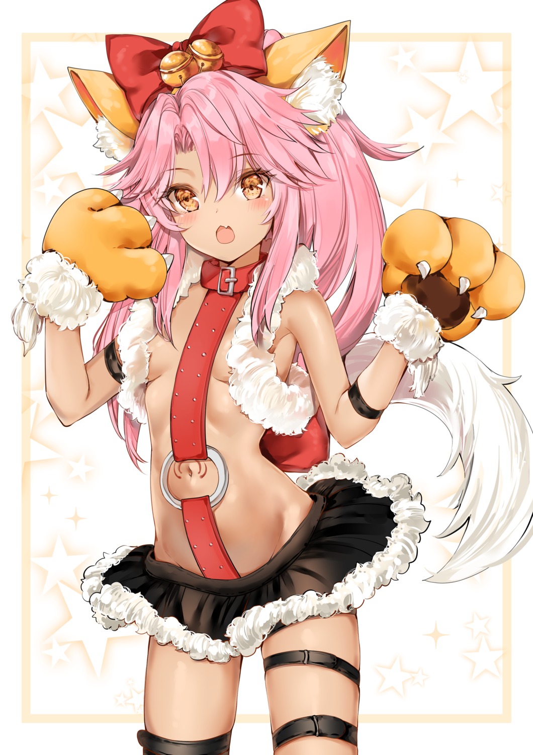 animal_ears chloe_von_einzbern fate/kaleid_liner_prisma_illya fate/stay_night garter loli no_bra skirt_lift tail yukineko1018