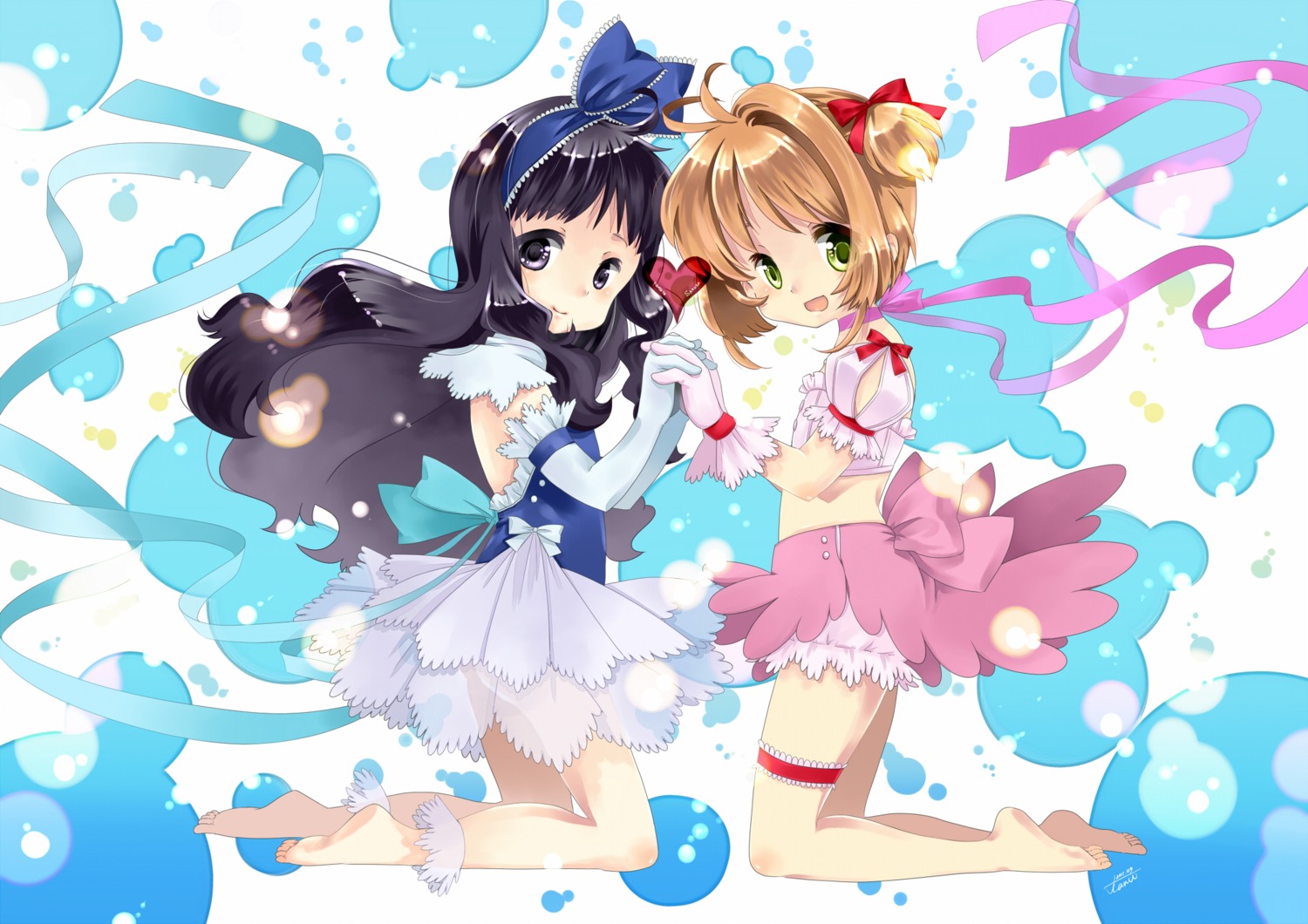 card_captor_sakura daidouji_tomoyo dress kashiwagi_sumika kinomoto_sakura