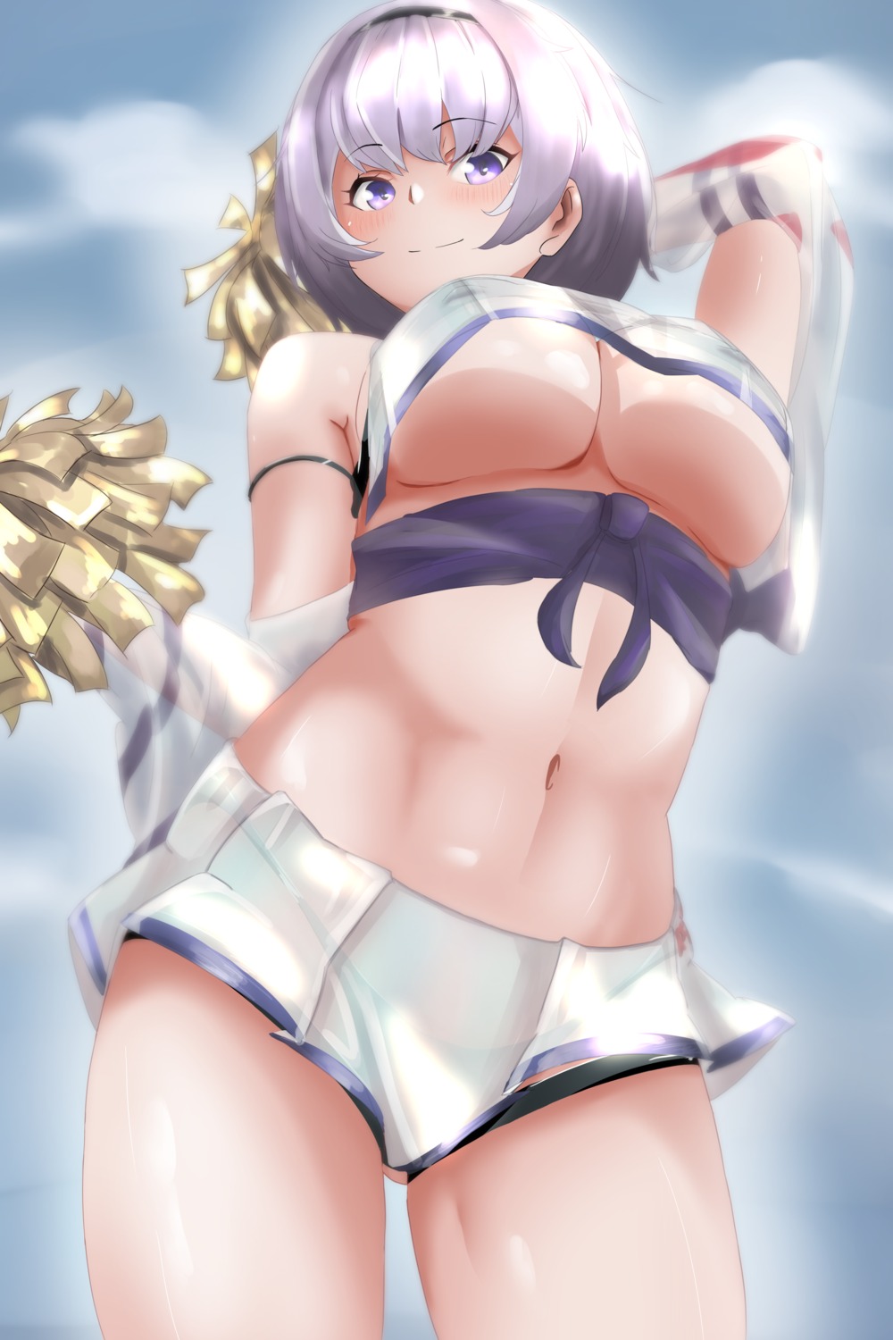 azur_lane cheerleader no_bra orionstar pantsu reno_(azur_lane) see_through