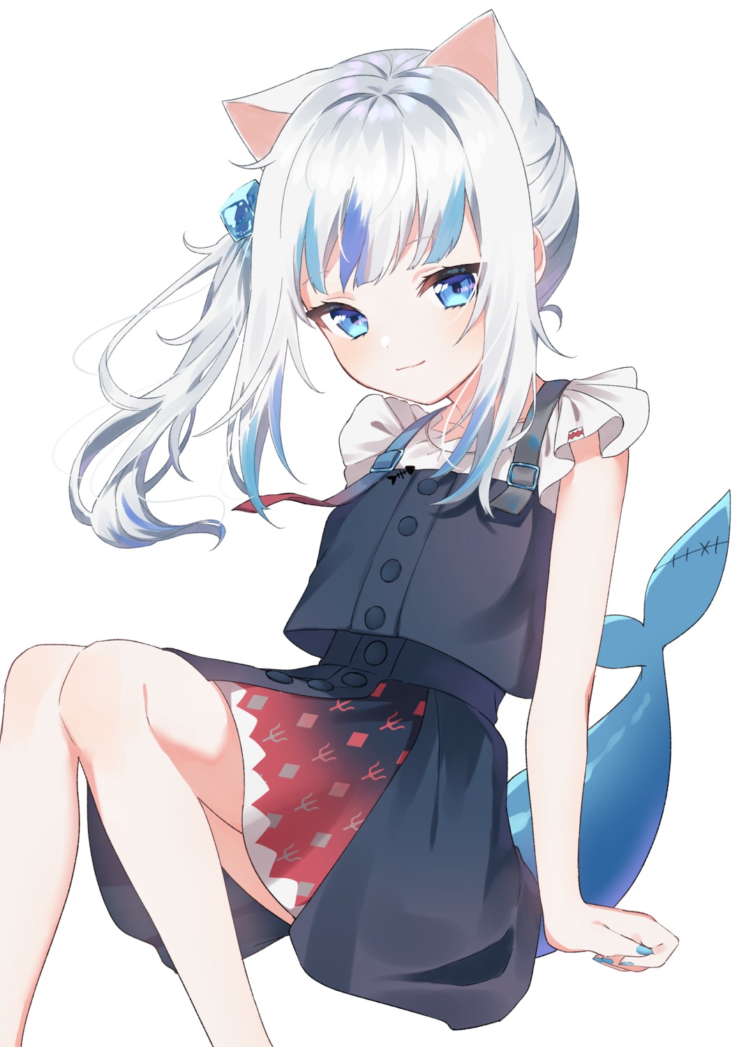 animal_ears gawr_gura hinakano_h hololive hololive_english nekomimi skirt_lift tail