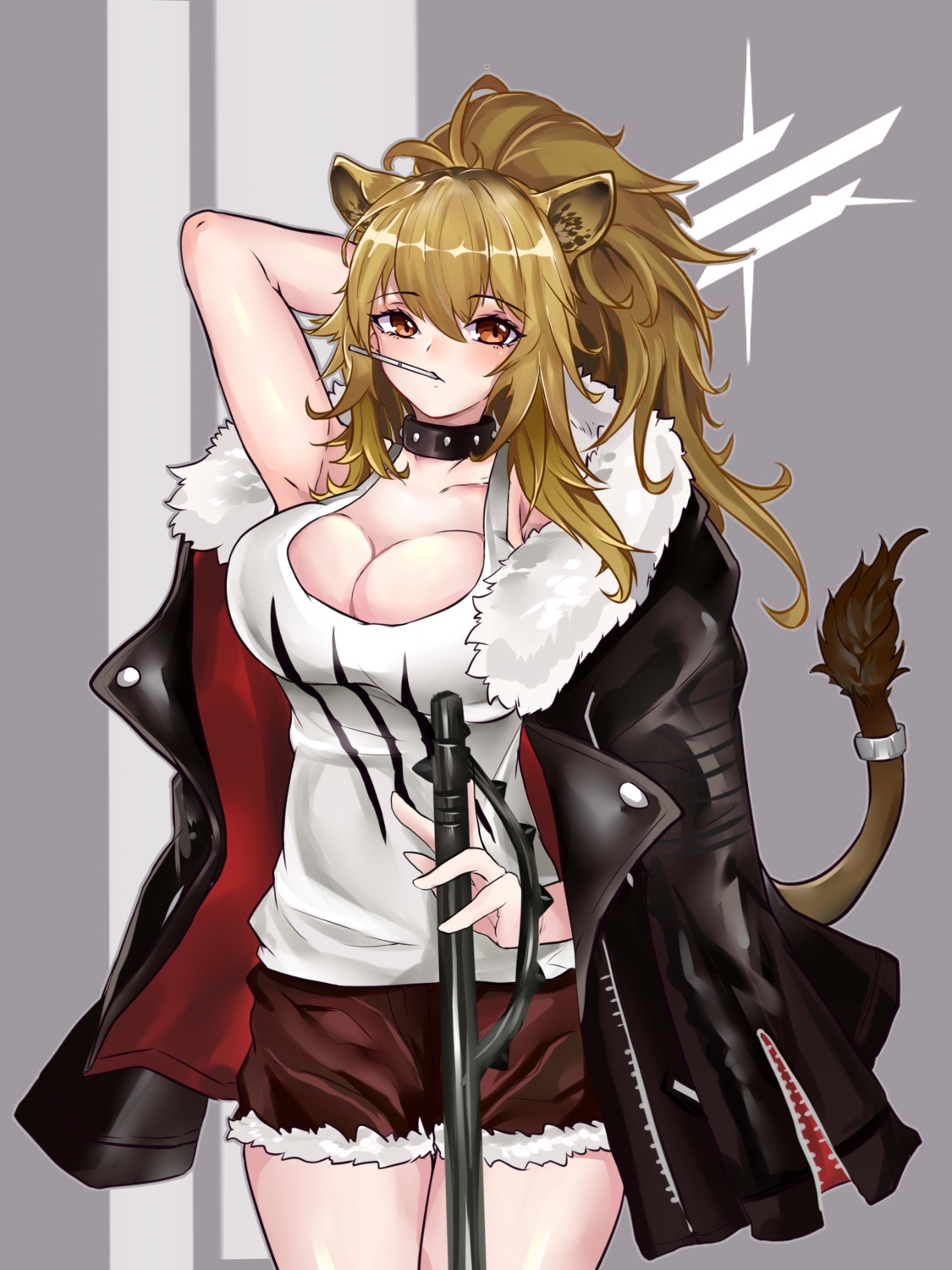 animal_ears arknights kive siege_(arknights) tail weapon