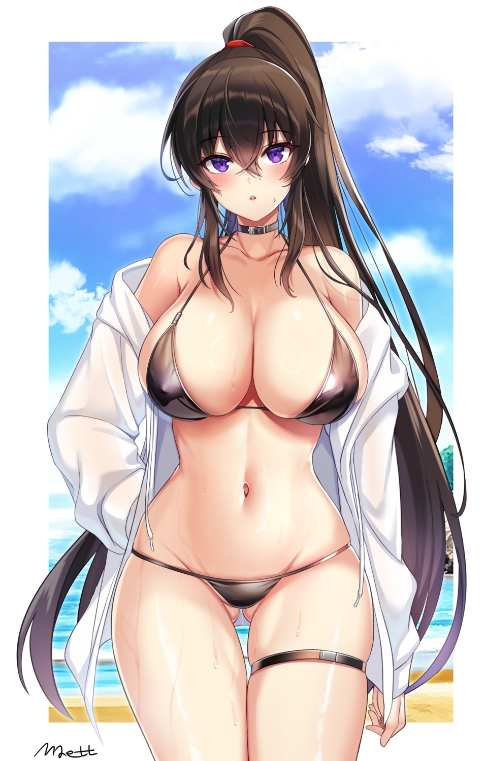 bikini counter:side erect_nipples garter maett open_shirt see_through swimsuits yanagi_mina