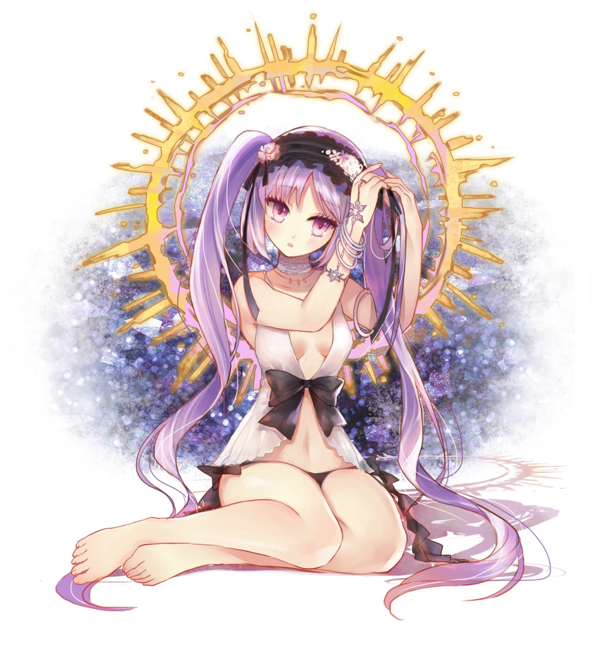 cleavage euryale fate/grand_order feet momori no_bra open_shirt pantsu