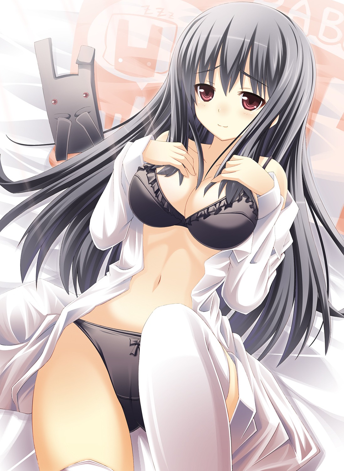 bra cleavage open_shirt pantsu thighhighs usagi_nezumi