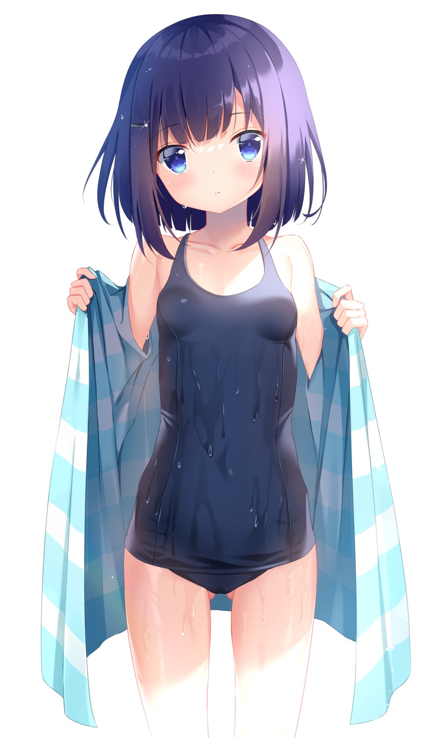 fuiba_fuyu gochuumon_wa_usagi_desu_ka? loli pizzzica school_swimsuit swimsuits undressing wet