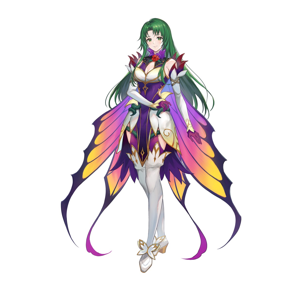 cecilia_(fire_emblem) cleavage fairy fire_emblem fire_emblem:_rekka_no_ken heels ichikawa_haru nintendo no_bra thighhighs wings