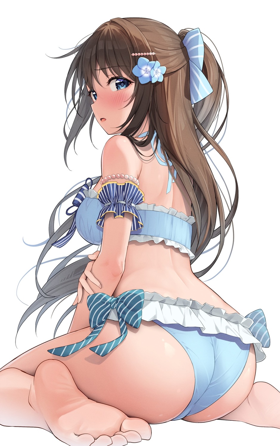 ass bikini love_live!_nijigasaki_high_school_idol_club oku_1225 ousaka_shizuku skirt_lift swimsuits thong