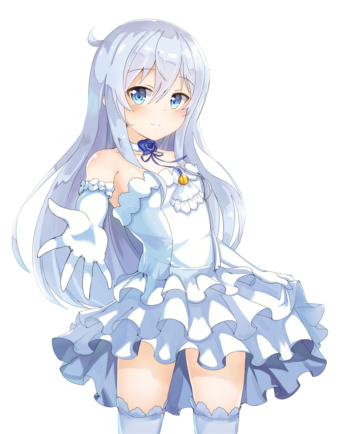 2drr dress hibiki_(kancolle) kantai_collection thighhighs wedding_dress