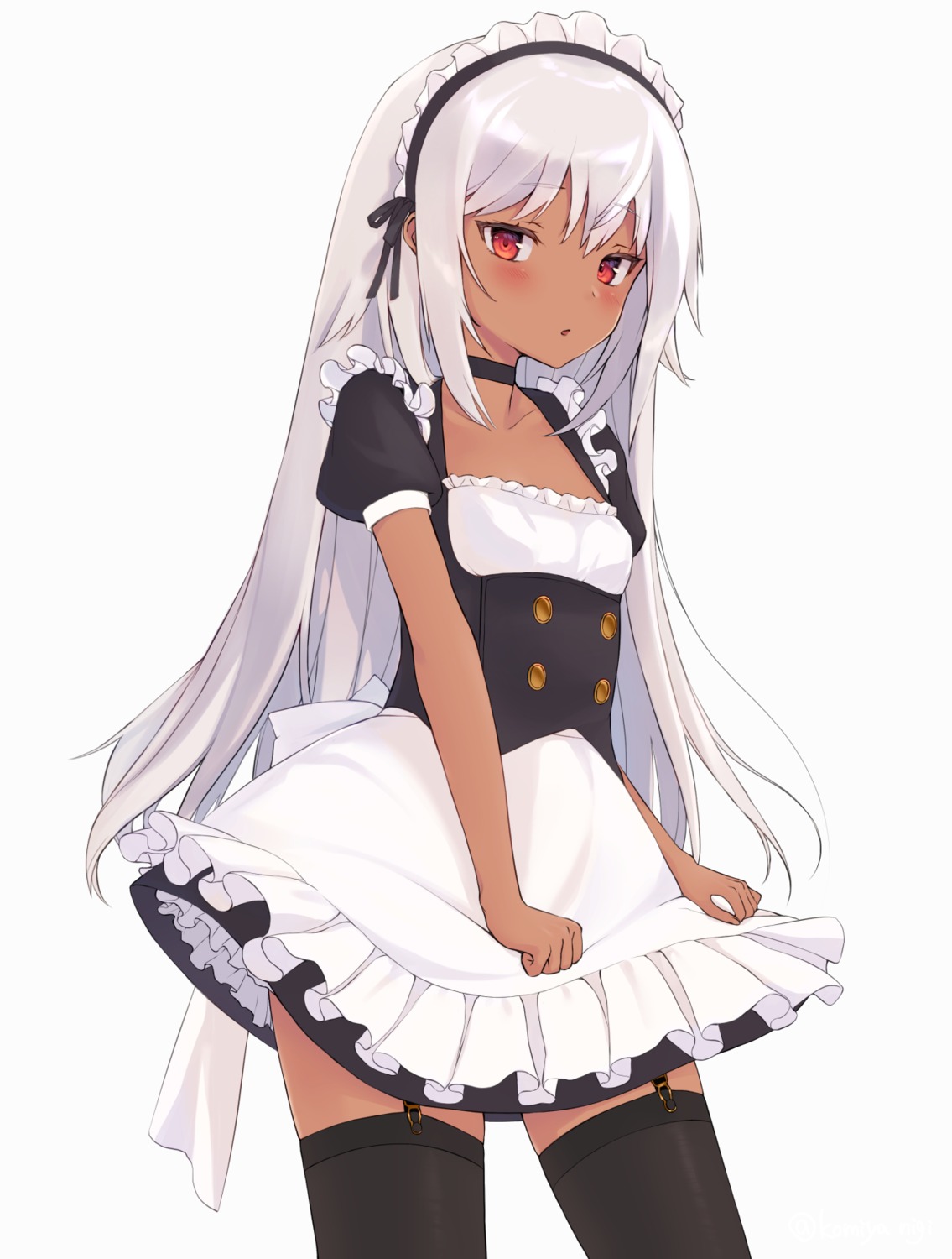 komiya_nigi maid stockings thighhighs