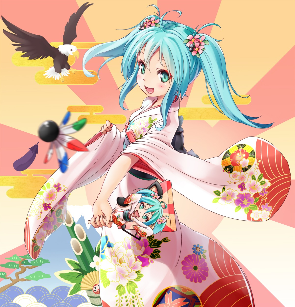 hatsune_miku japanese_clothes miu_(angelo_whitechoc) vocaloid yukata