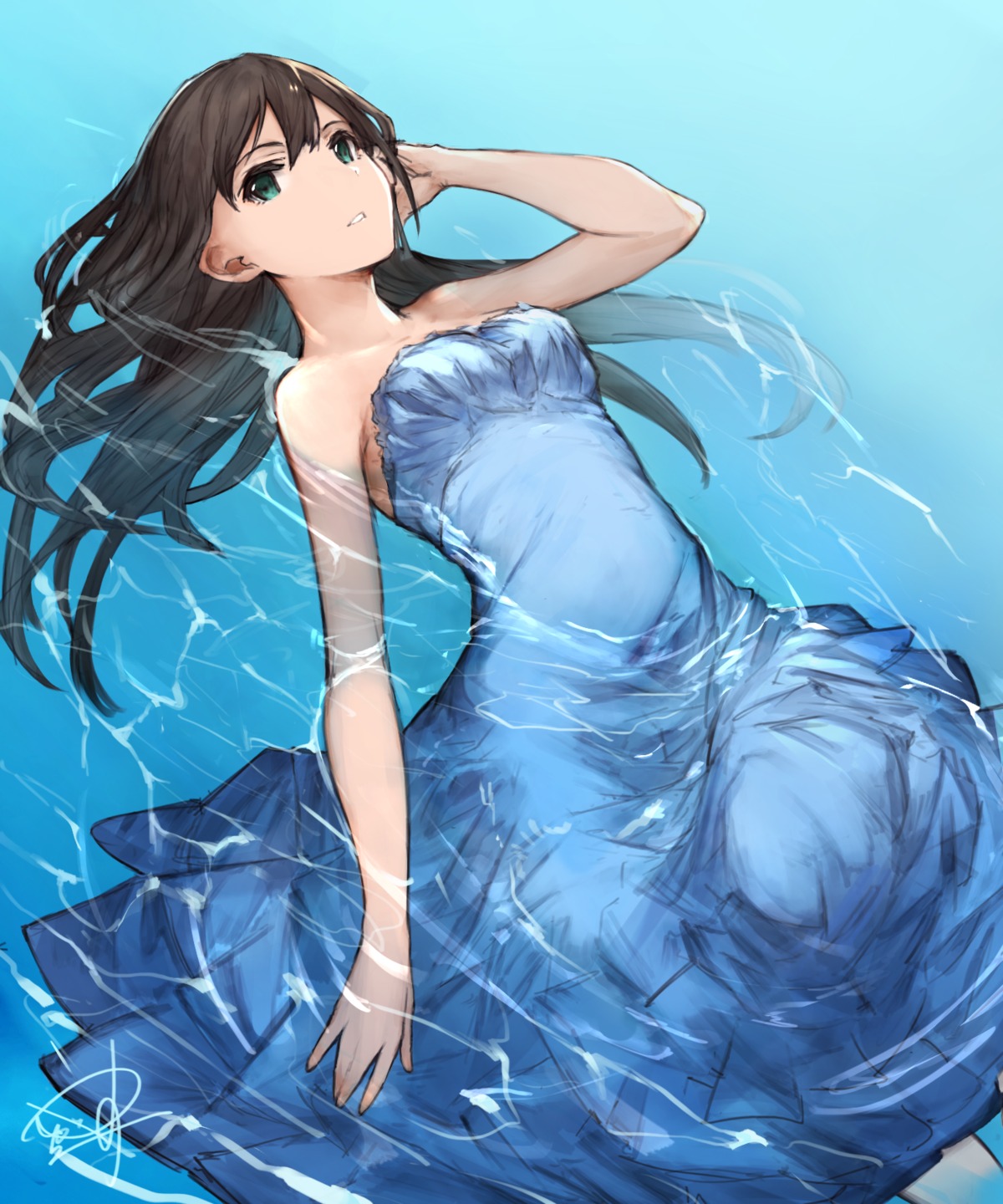 dress shibuya_rin the_idolm@ster the_idolm@ster_cinderella_girls wet yashigaras