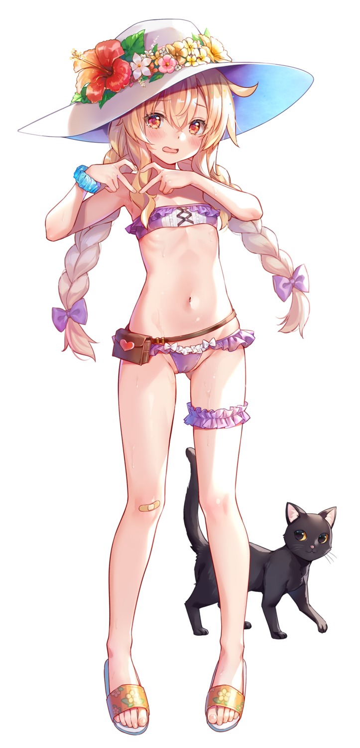 bandaid bikini cameltoe garter little_witch_nobeta loli neko nobeta swimsuits tagme