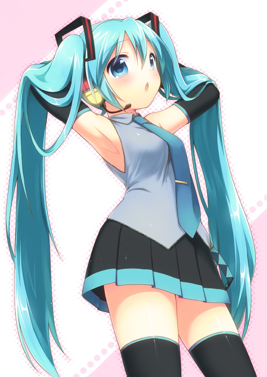 hatsune_miku thighhighs usashiro_mani vocaloid