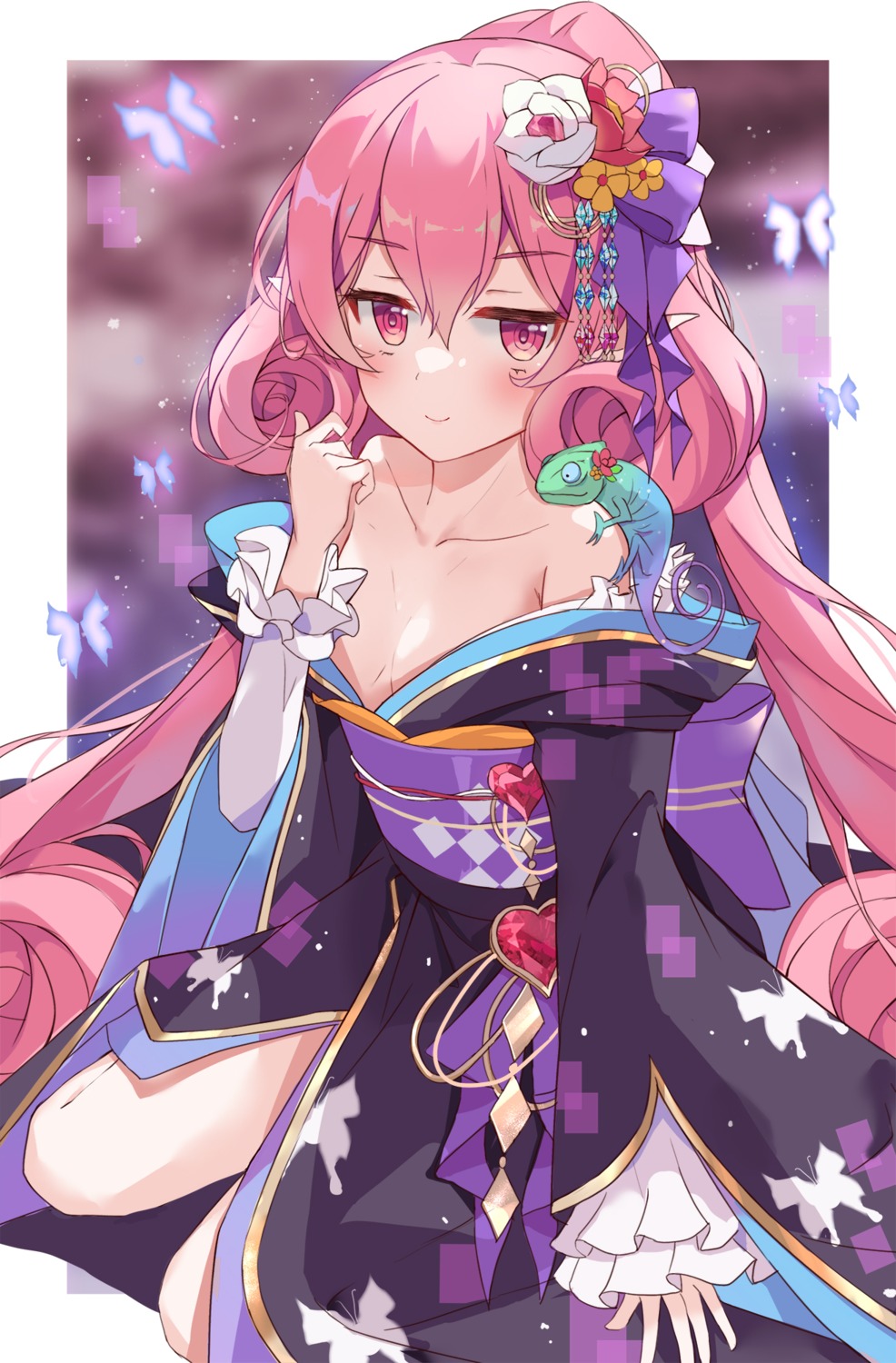 kimono no_bra open_shirt princess_connect princess_connect!_re:dive serika utsushimi_neneka