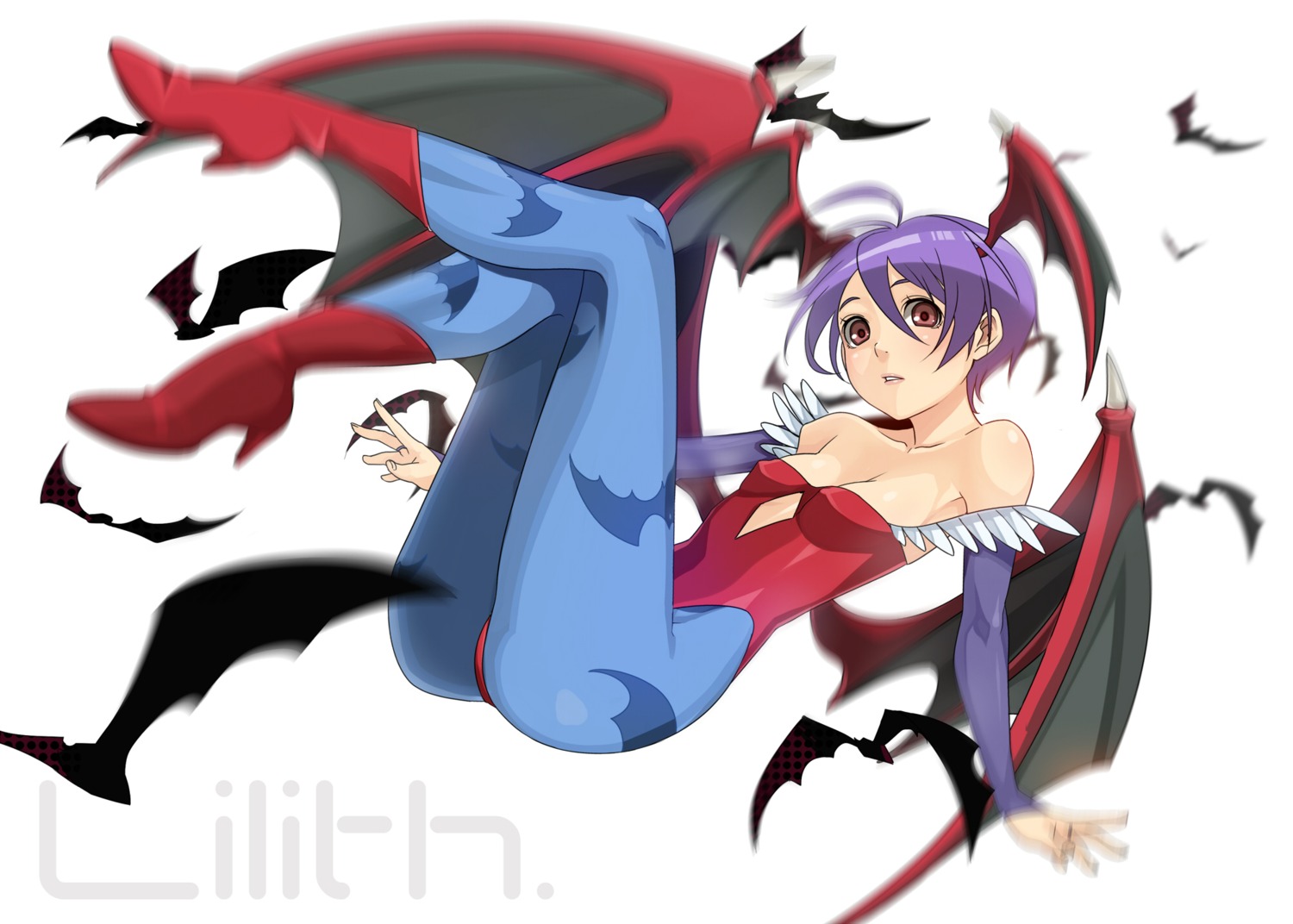 cleavage dark_stalkers lilith_aensland masami_chie pantyhose wings