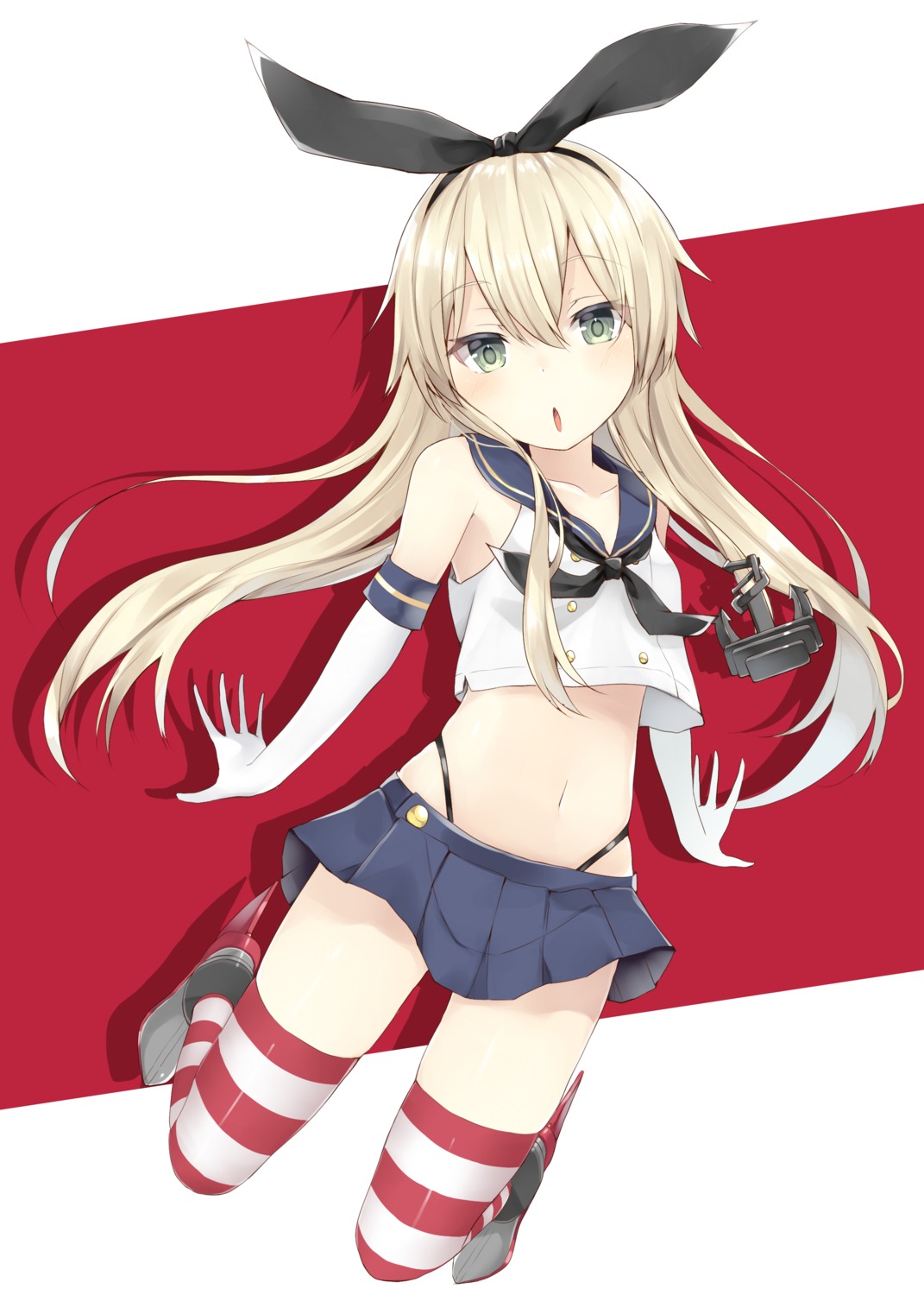 kantai_collection komomo_(pixiv_2257693) shimakaze_(kancolle) thighhighs