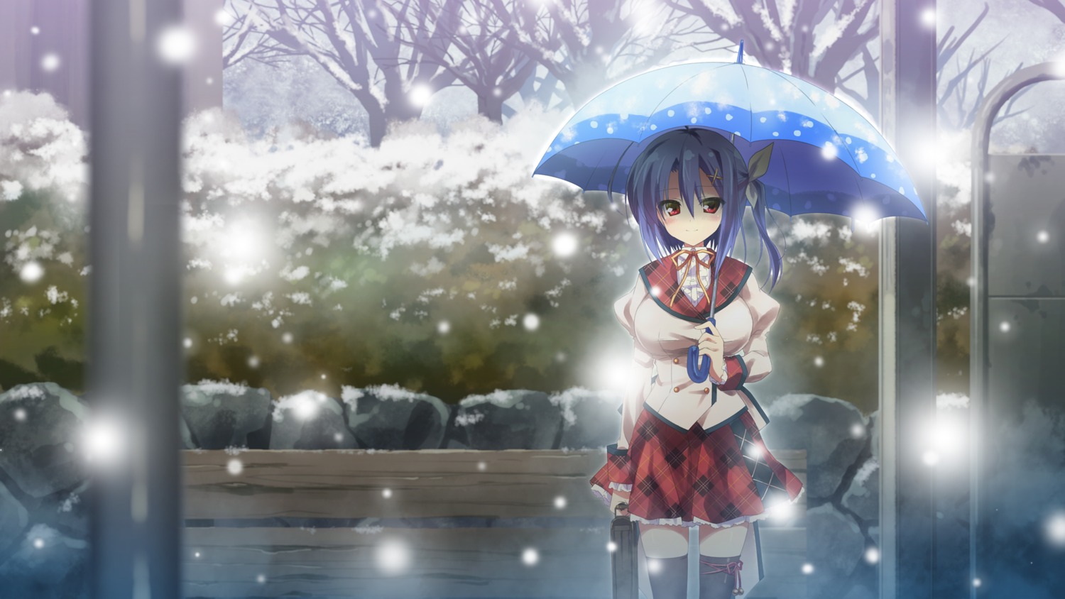 12_no_tsuki_no_eve minori seifuku shiina_anzu shouna_mitsuishi umbrella