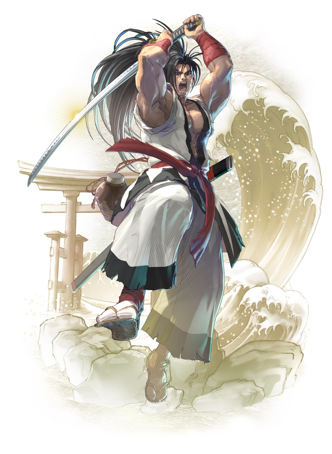 haohmaru japanese_clothes male samurai_spirits soul_calibur soul_calibur_vi sword weapon