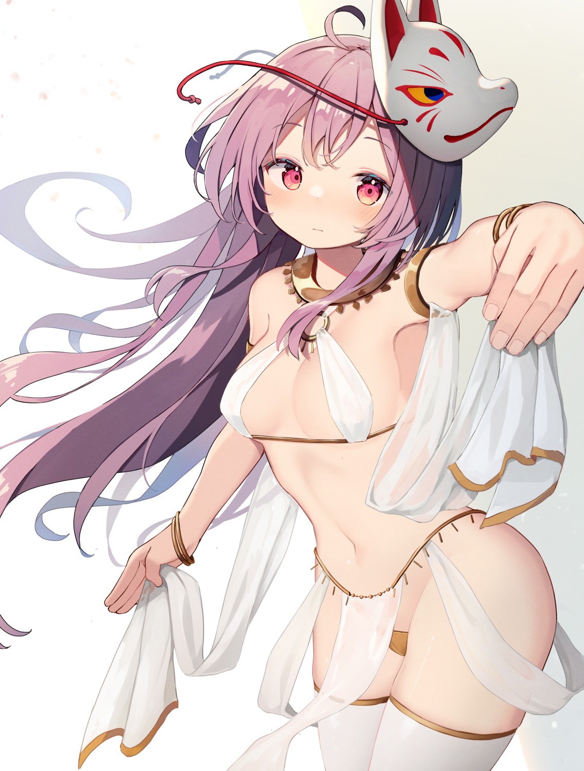 bikini hata_no_kokoro mamemochi see_through swimsuits thighhighs touhou