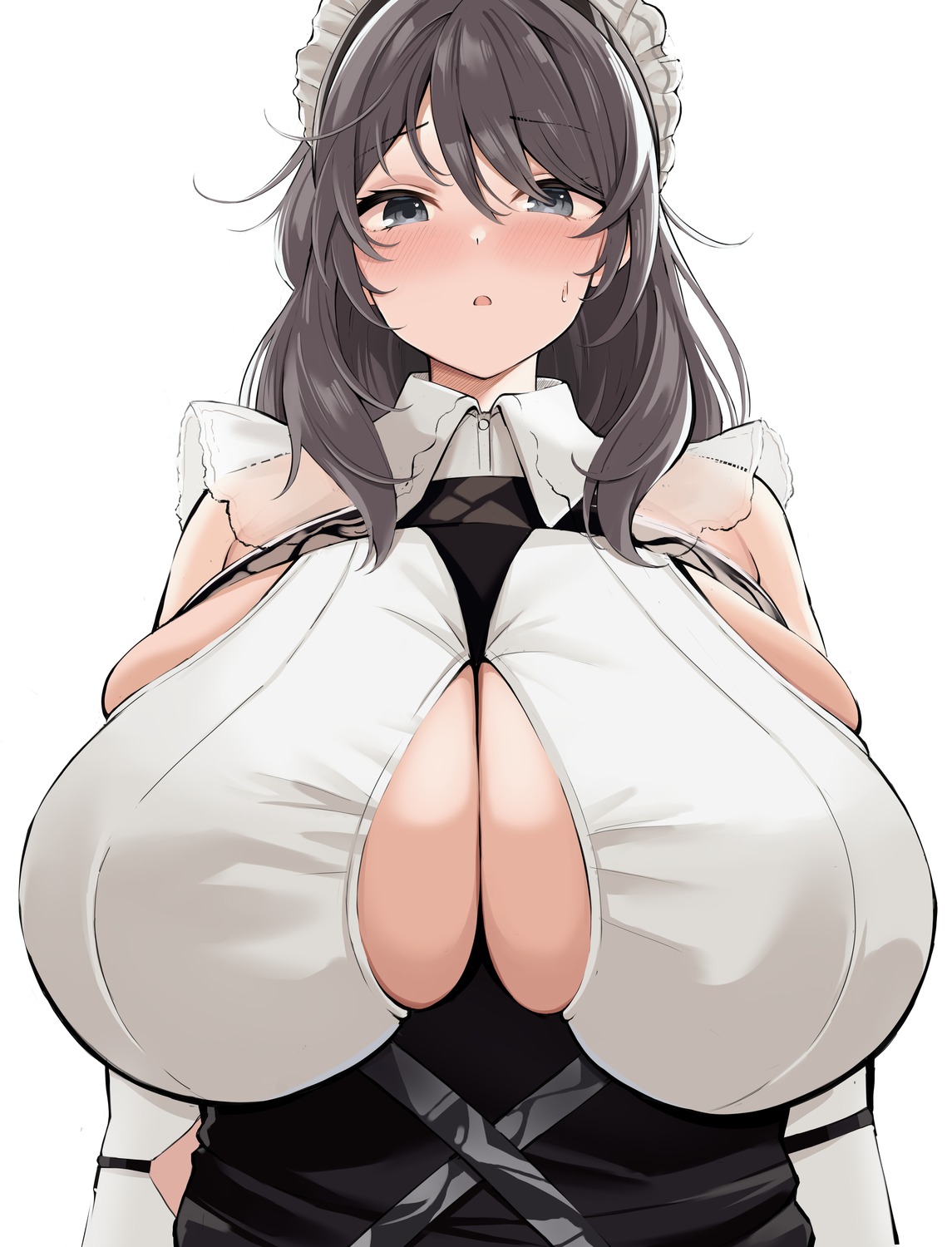 azur_lane charybdis_(azur_lane) cleavage maid neneneji no_bra