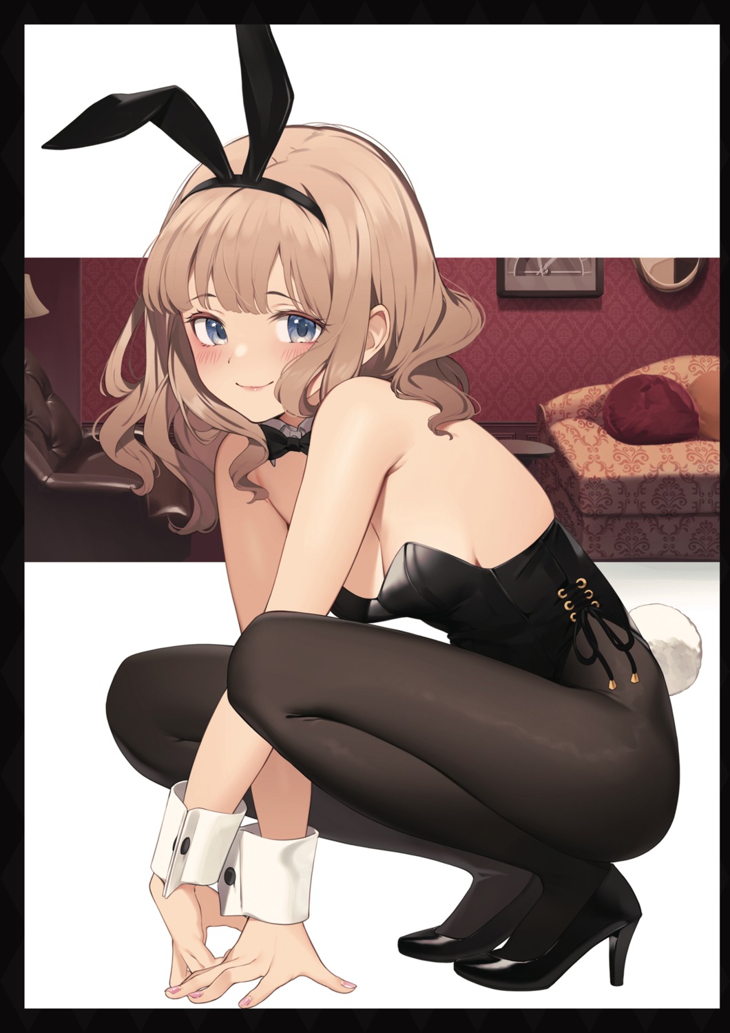 animal_ears bunny_ears bunny_girl heels no_bra nyum pantyhose tail