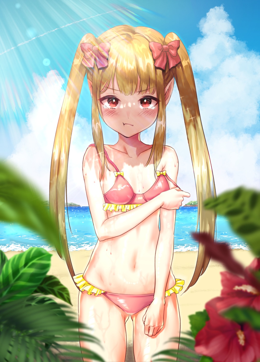 bikini loli pointy_ears saikibom swimsuits