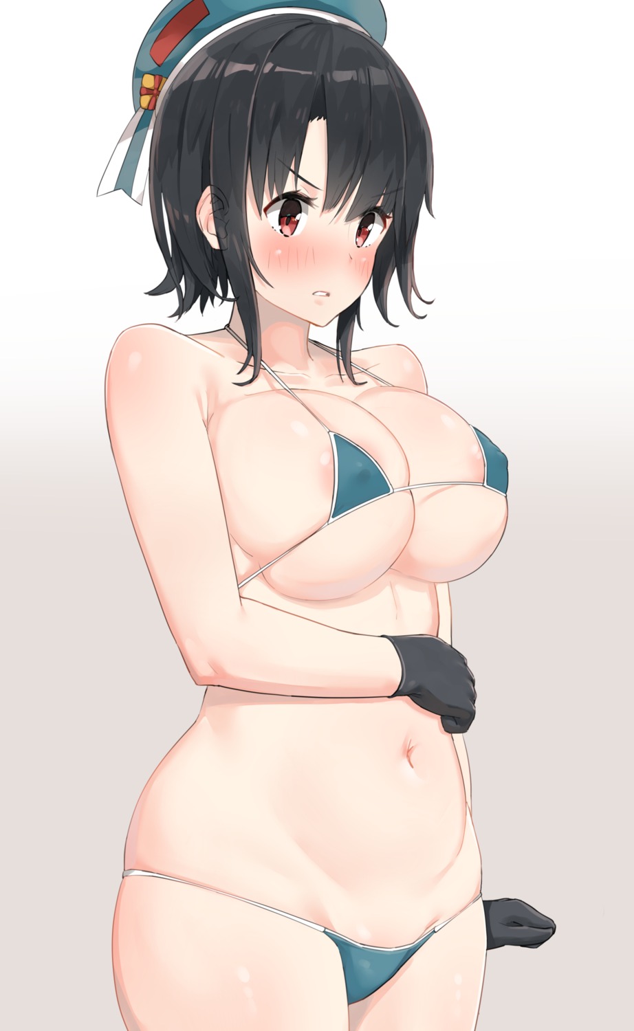 areola bikini erect_nipples kantai_collection soushou_nin swimsuits takao_(kancolle)