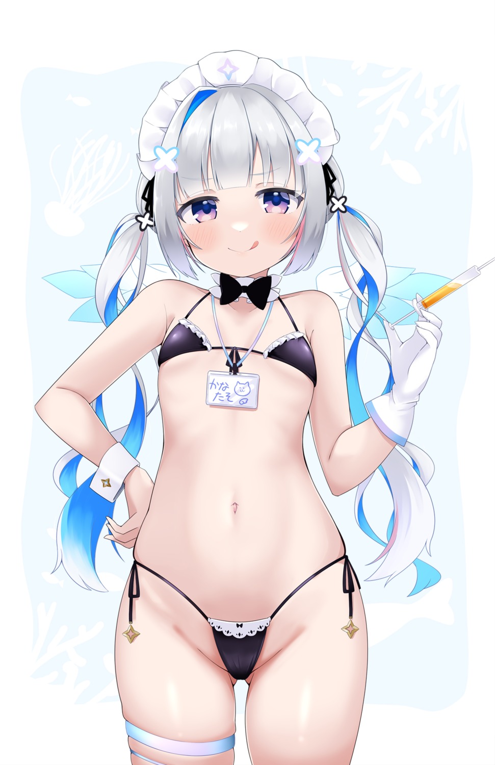 amane_kanata bikini cocozasa garter hololive loli swimsuits wings