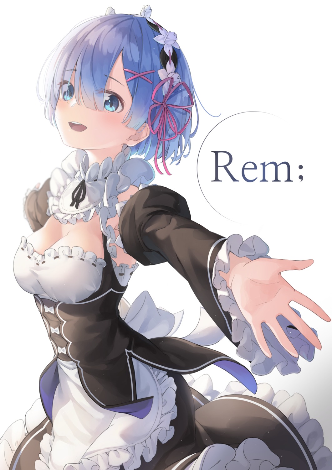 kimyo maid re_zero_kara_hajimeru_isekai_seikatsu rem_(re_zero) skirt_lift