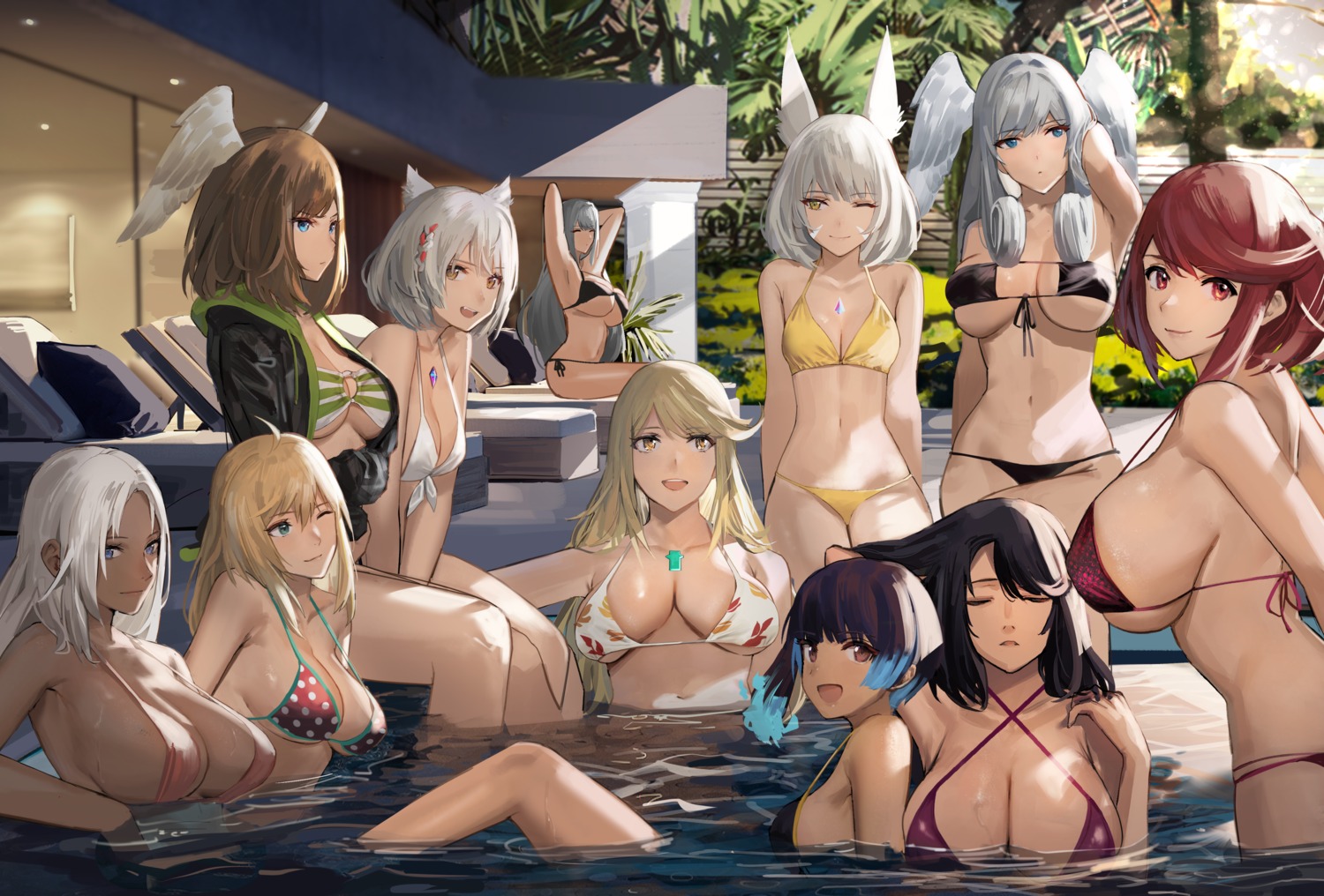 animal_ears bathing bikini bikini_top carna_(xenoblade) elma_(xenoblade_x) ethel eunie fiorung hikari_(xenoblade_2) homura_(xenoblade_2) j@ck melia mio_(xenoblade_3) niyah sena_(xenoblade_3) swimsuits wet wings xenoblade xenoblade_chronicles xenoblade_chronicles_2 xenoblade_chronicles_3 xenoblade_chronicles_x